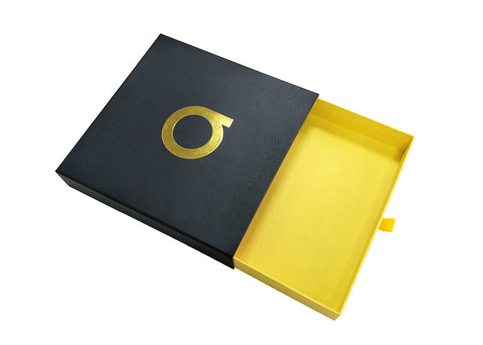 Takı Sürgülü Kağıt Kutusu, El Yapımı Slayt Açık Kutuları Altın Damgalama Logo Tasarımı Tedarikçi