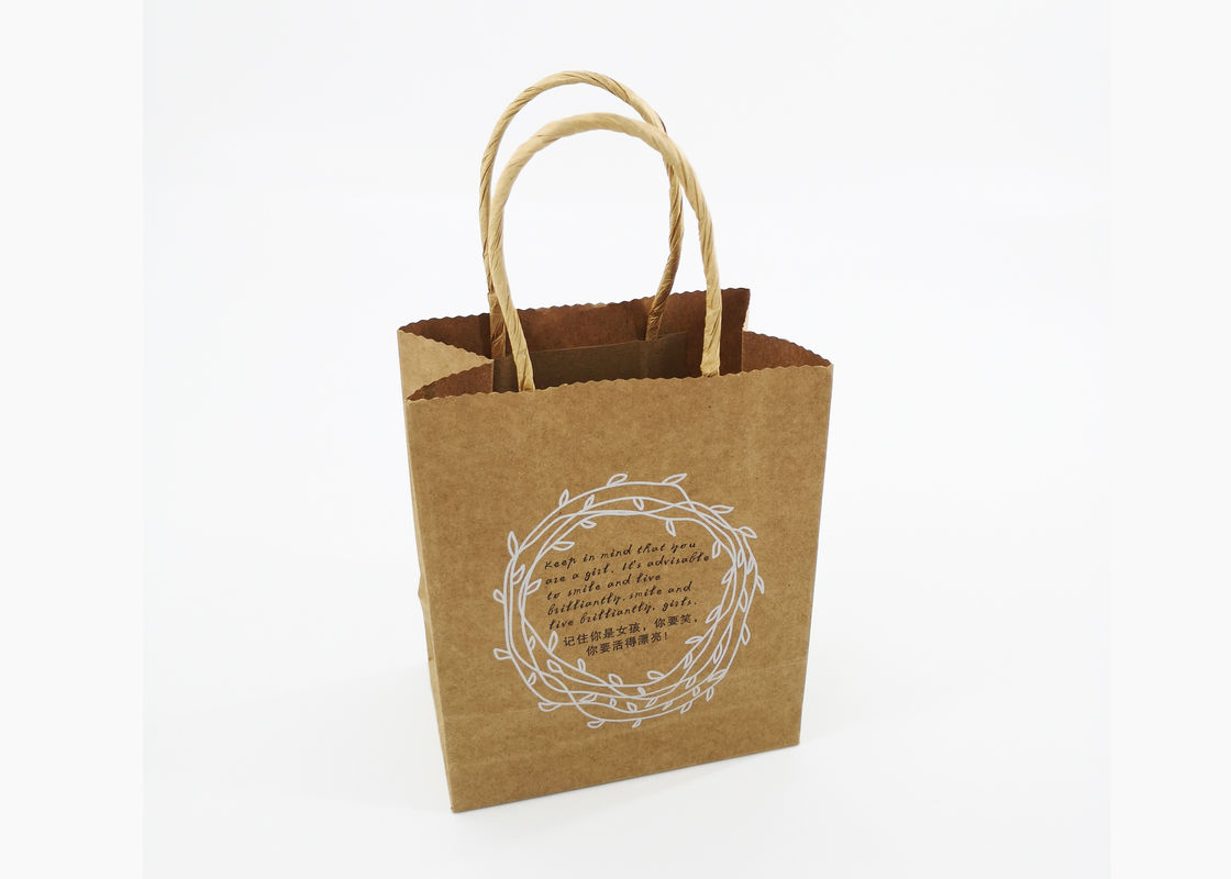 Kahverengi Craft Kağıt Alışveriş Torbaları Takı Ambalajları için Mat Laminasyon Yüzeyi Baskılı Tedarikçi