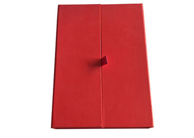 Çin Cap Top Kırmızı Kitap Şekilli Kutu, 2cm Genişlik Saten Bantlı Manyetik Flap Kutusu Fabrika