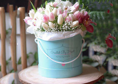 Karton Yuvarlak Çiçek Kutusu Gül Çiçek Buketi Sıcak Damgalama Fantezi Eko - Dostu
