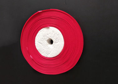 Polyester Spandex Kırmızı Saten Kurdele Rulo, İşlemeli Toplu Saten Kurdele Dayanıklı