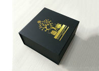Özel Altın Damgalama Logosu Mevcut Hediye Kutusu, Xmas Siyah Katlanır Karton Kutu Tedarikçi